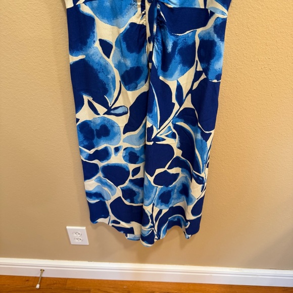 Diane Von Furstenberg DVF Blue White Floral Abstract Button Front Mini Dress S - Picture 11 of 13